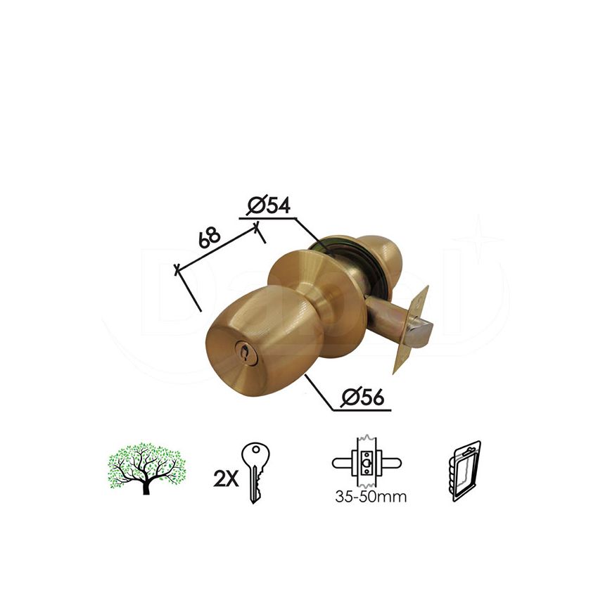 BRAVA SA ROZETOM KUGLA KUGLA B3000 MAT MS 60MM DBP0