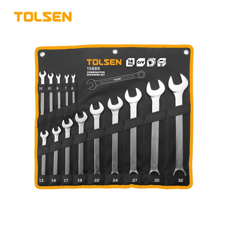 Tolsen 14-delni set kombinovanih ključeva 6-7-8-10-12-13-14-17-19-22-24-27-30-32mm - Industrial (15889)